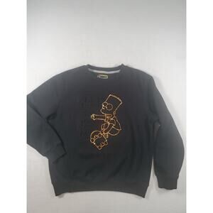Bart Simpson Bear The Beams Sweatshirt Pullover Size Large Black Long Sleeve
